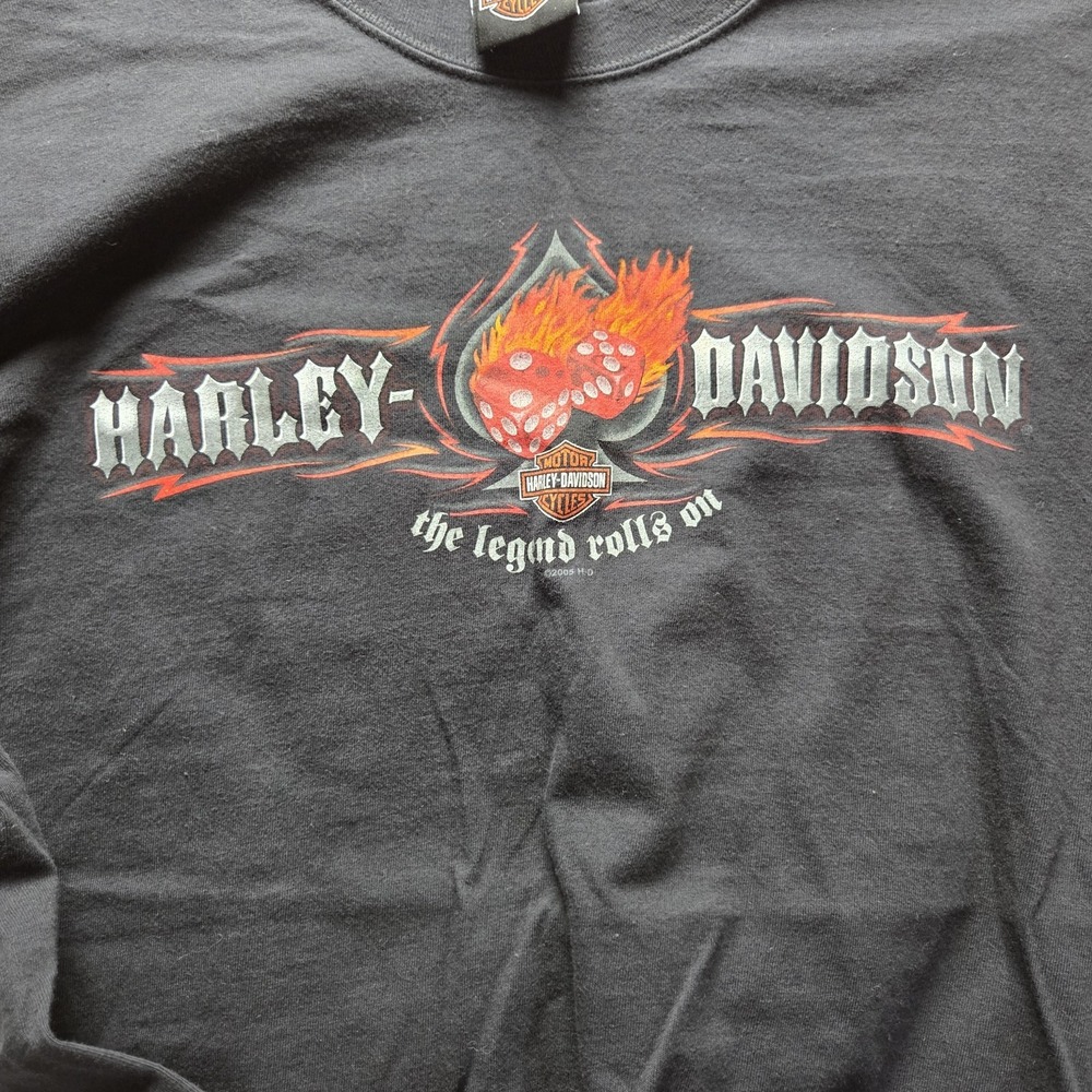 Vintage Harley-Davidson Shirt Mens Large Black Muncie Indiana Graphic Tee Bike - Picture 4 of 10